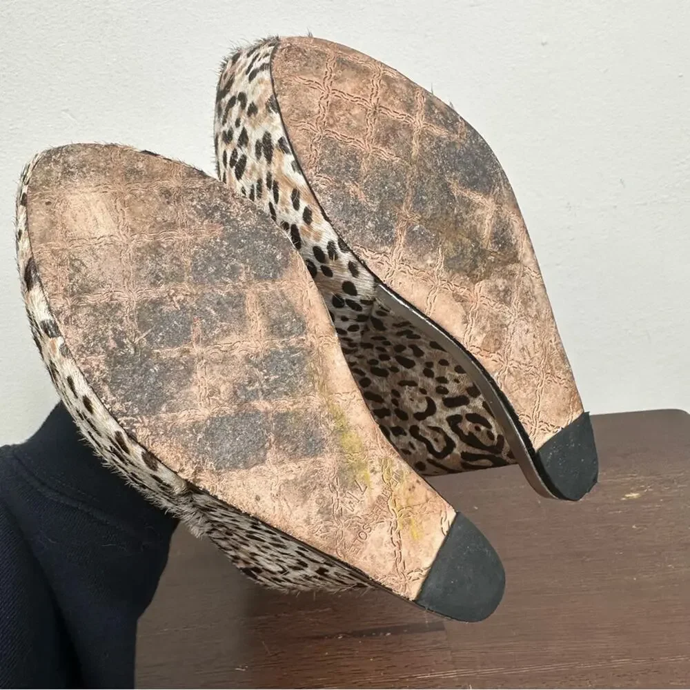 L.A.M.B. Women's Size 7 M Leopard Print Calf Hair Leather 'Dorothee' Wedge - Picture 8 of 13